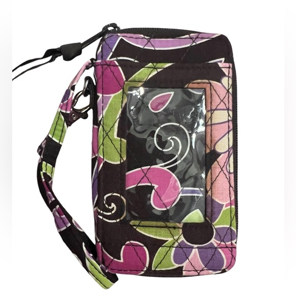 Vera Bradley Purple Punch Mini Wallet Wristlet Strap Credit Card ID Card Holder - Picture 1 of 9